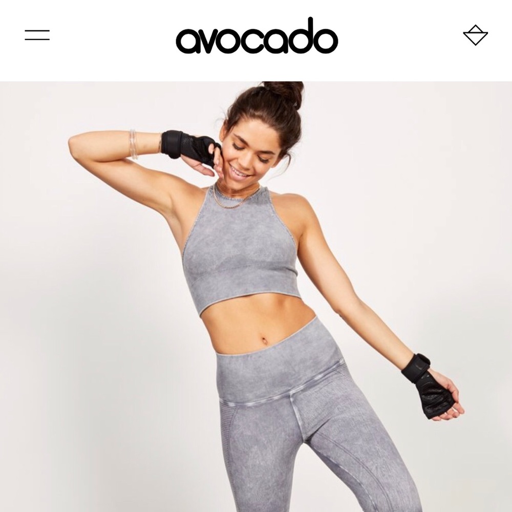 Avocado Teal Crop Bra; Size M/L NWT